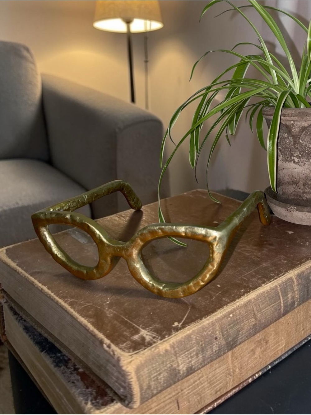 Gold Cat Eye Glasses Decor